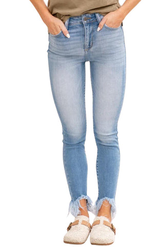Risen Jeans Womens High Rise Roll Up Denim Shorts