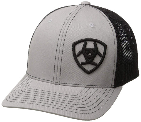 Ariat Mens Flexfit 110 Adjustable Snapback Cap Hat (Grey/White)