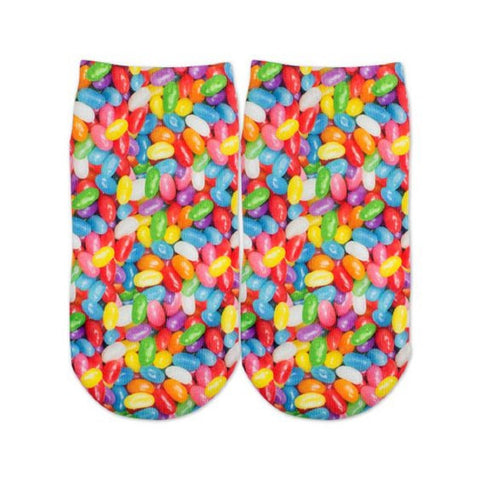 Sublime Designs Adults Fun Printed No Show Socks-Sweet Savory Sprinkle Donut