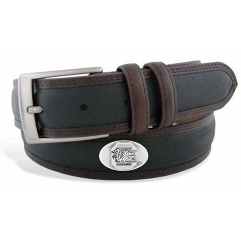 ZEP-PRO Mens NCAA Two Tone Leather Concho Belt