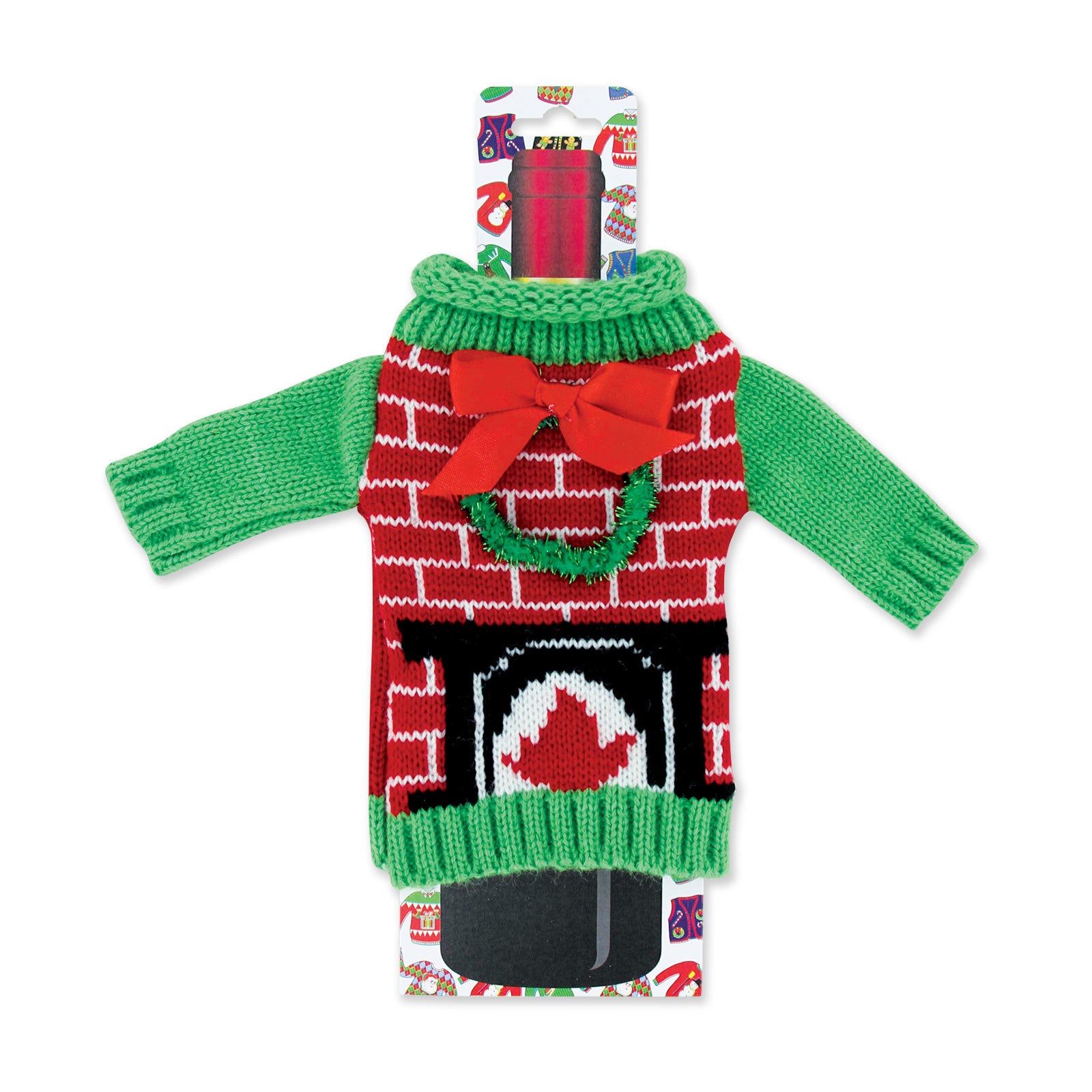 Uncle Bob's Ugly Knitted Wine Bottle Christmas Sweater