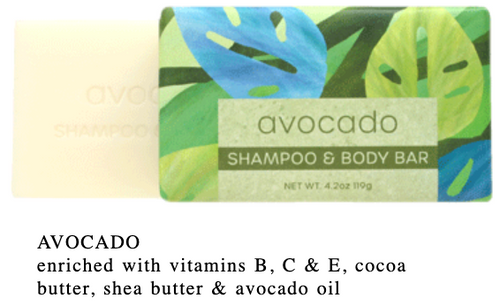 Greenwich Bay Trading Co., 4.2oz Shampoo & Body Bar, AVOCADO, 3 Pack