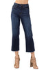 Judy Blue Womens High Waist Cropped Wide Leg Jeans