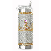 Jacqueline Kent Crystal Crown VIP 20 oz Crystal Drink Tumbler, Crown Silver/Gold