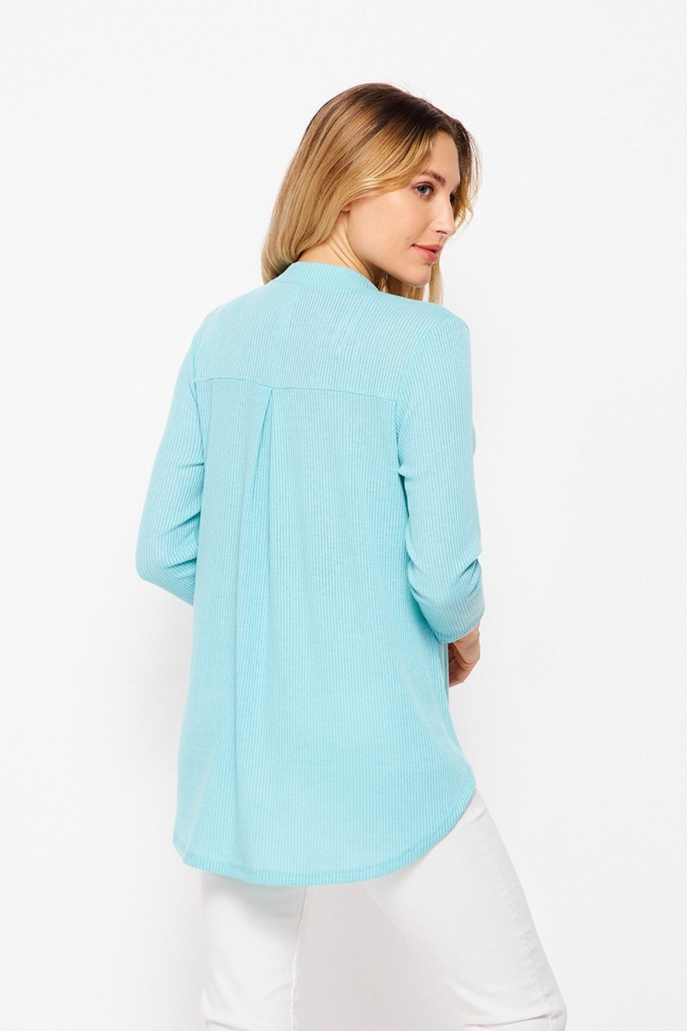 HoneyMe Womens V-Neck 3/4 Quarter Sleeve Top