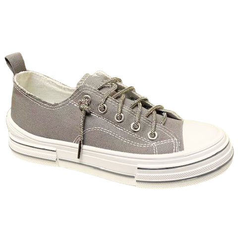 Very G Womens Aman Lace Up Canvas Sneaker