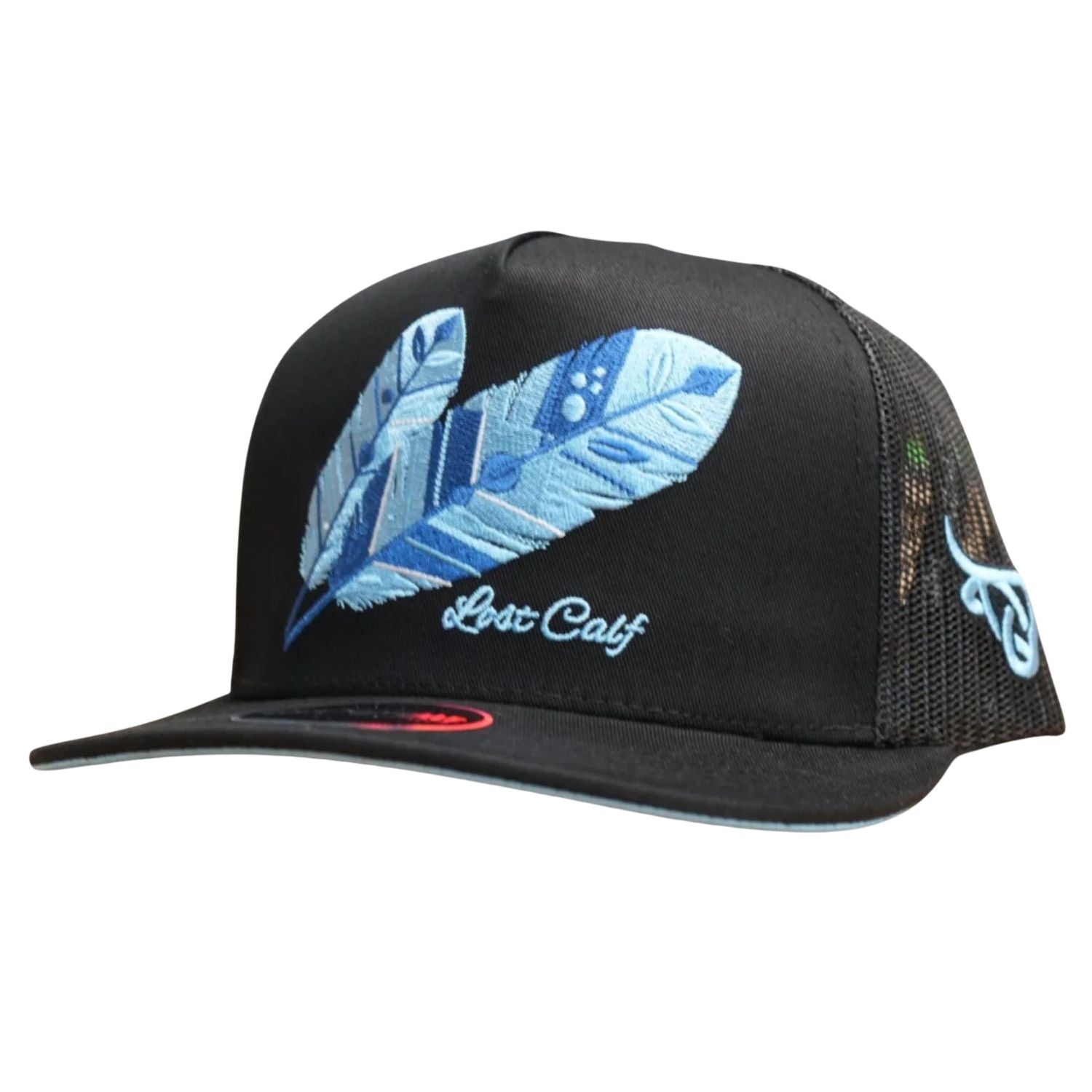 Lost Calf Mens Blue Tribe Flat Bill Adjustable Snapback Cap Hat