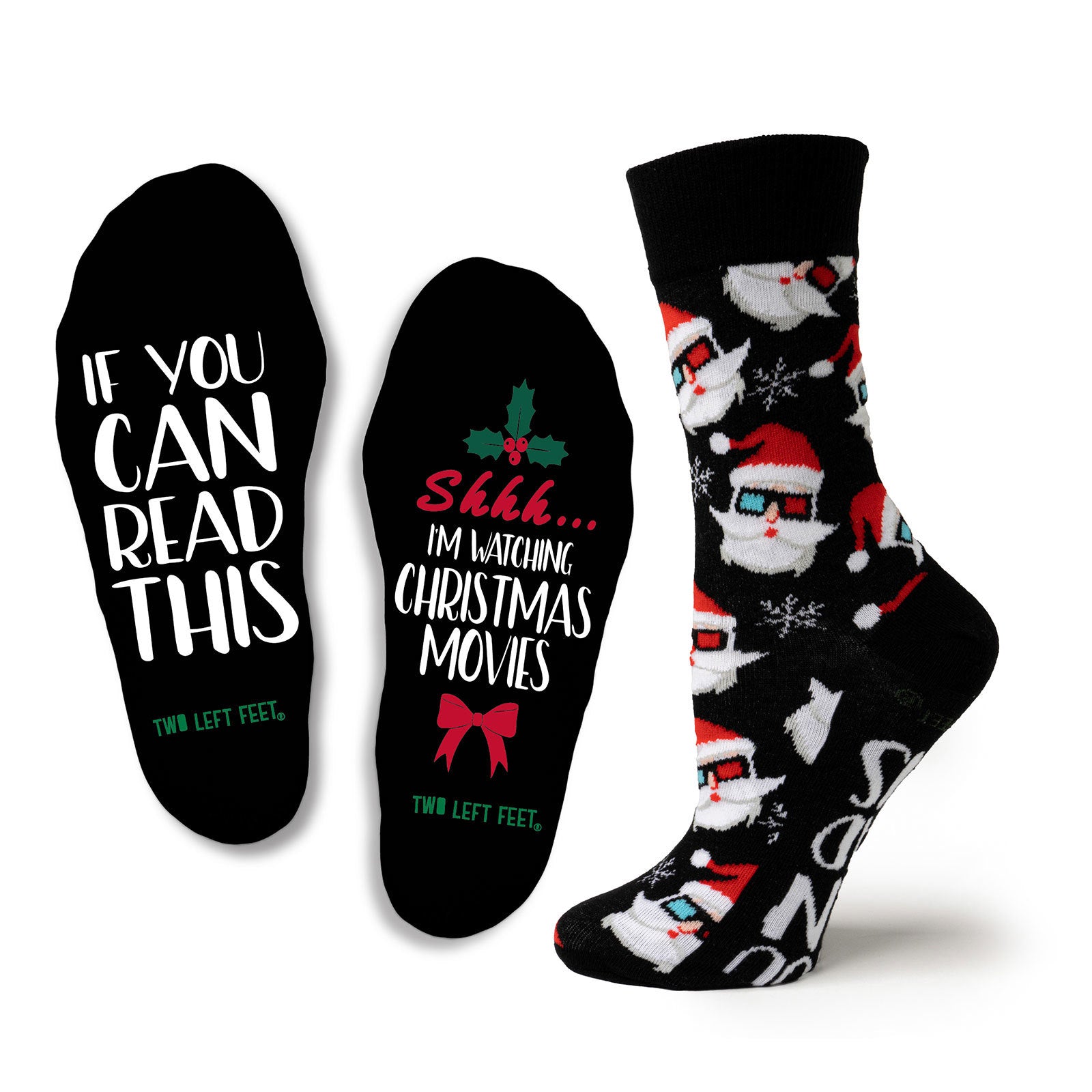 Two Left Feet Holiday Christmas Adult Sock, Small Feet