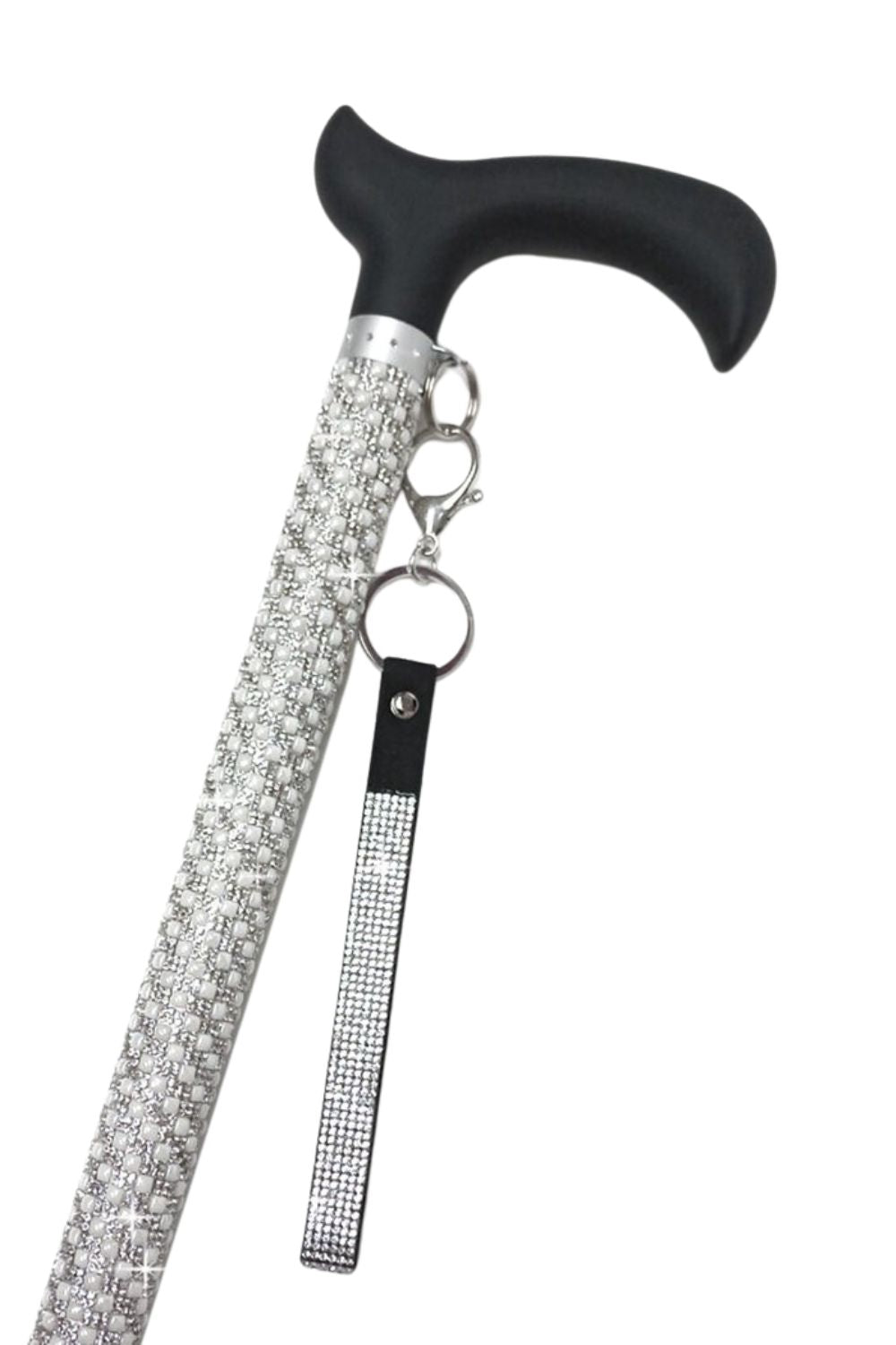 Jacqueline Kent Adjustable Crystal Rhinestone Fashion Walking Cane (Pearl)