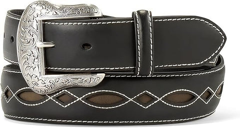 Ariat Womens Oval Turquoise Center Concho Classic Leather Belt