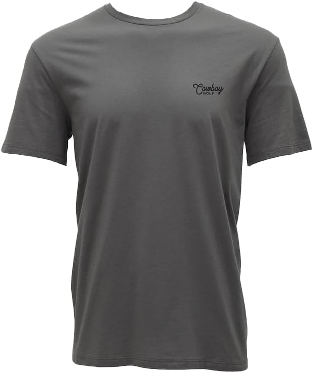 Hooey Mens Cowboy Golf Easy Ridin' Short Sleeve T-Shirt, Steel Grey