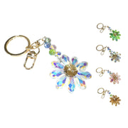 Jacqueline Kent Flower Power Crystal Daisy Purse Charm Keychain