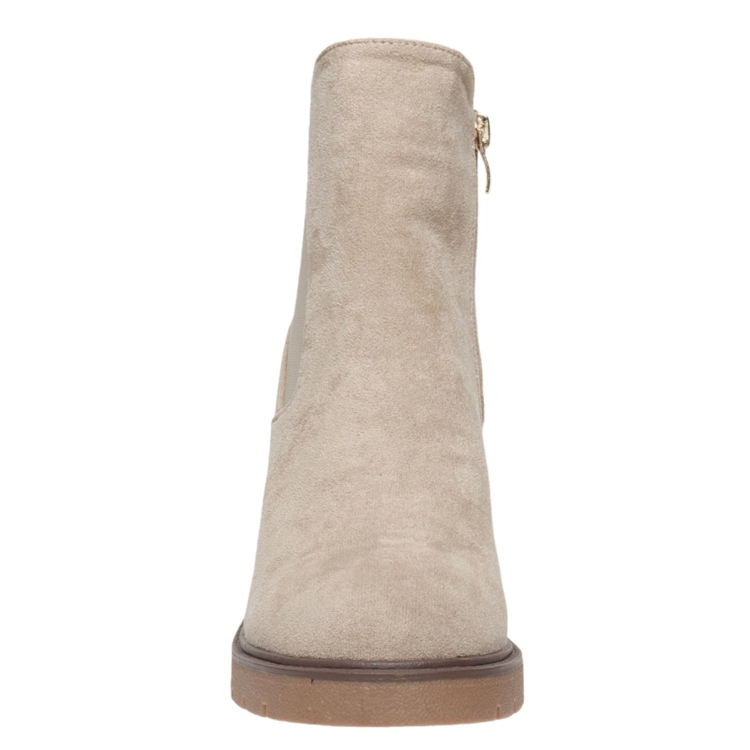Pierre Dumas Rapid-6 Women's Microsuede Chunky Heel Ankle Boots, Sand