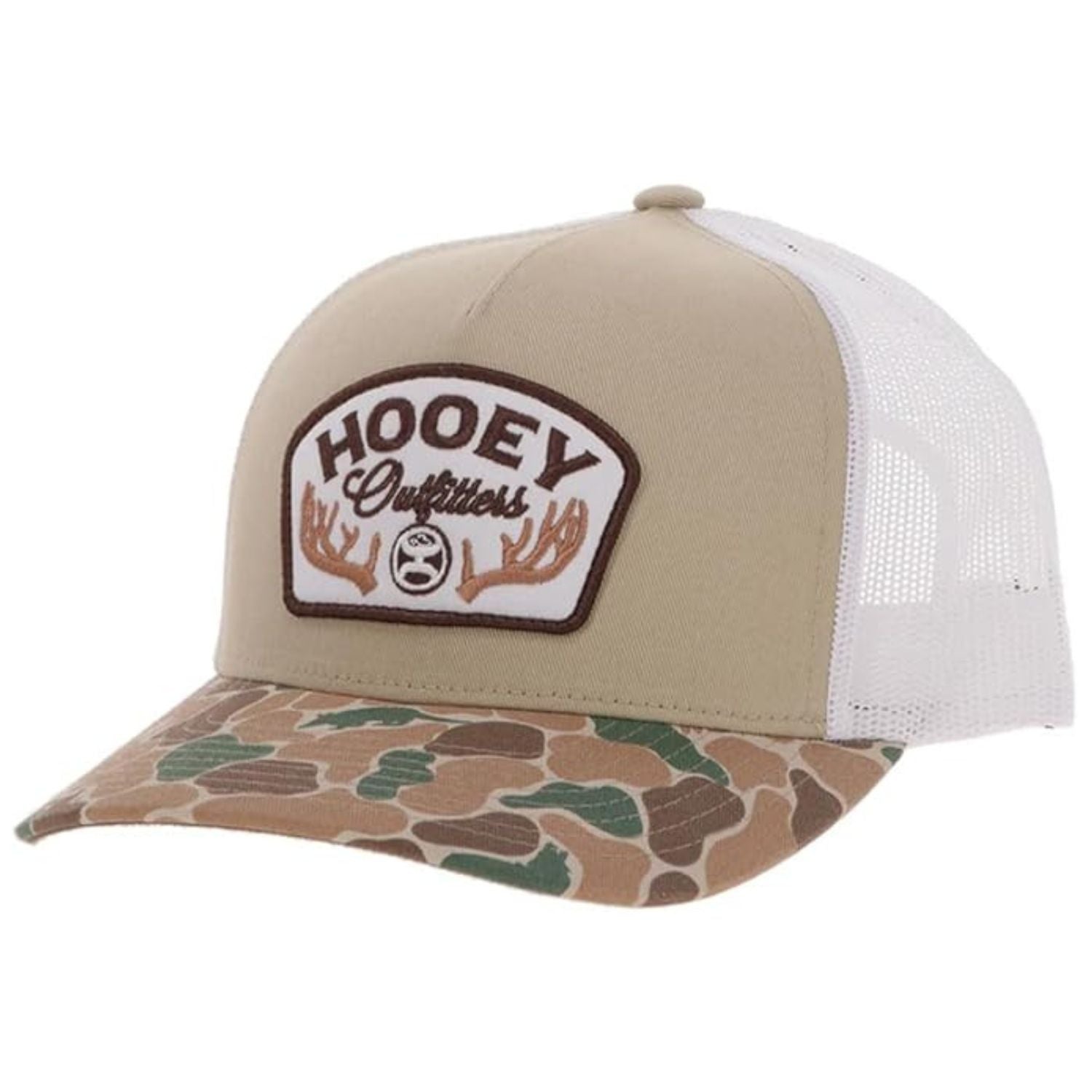 Hooey Mens Outfitters Adjustable Snapback Cap Hat, Tan/White