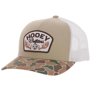 Hooey Mens Outfitters Adjustable Snapback Cap Hat, Tan/White
