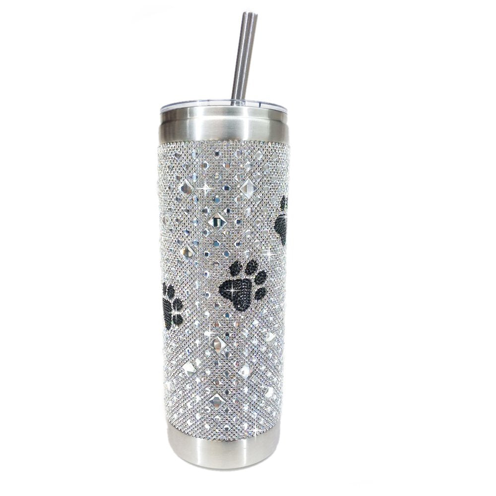 Jacqueline Kent Rhinestone 20oz Bling Tumbler with Clear Lid, Straw and Gift Bag