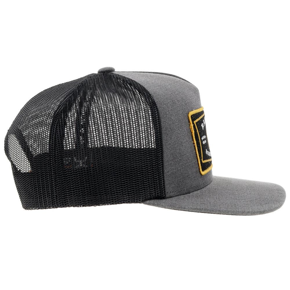 Hooey Mens Rank Stock Logo Adjustable Snapback Trucker Cap Hat- Charcoal/Black