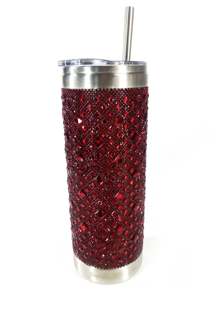 Jacqueline Kent Rhinestone 20oz Bling Tumbler with Clear Lid, Straw and Gift Bag