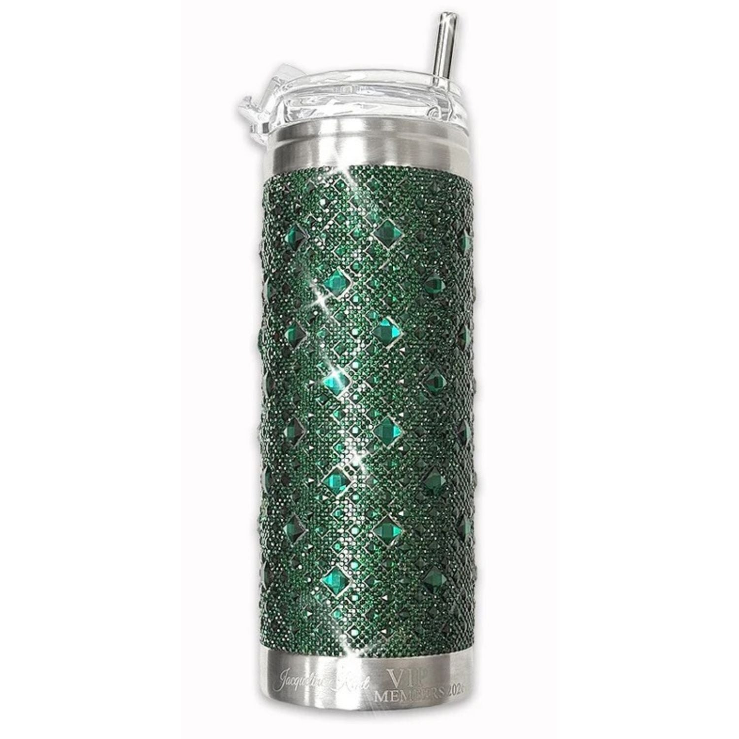 Jacqueline Kent Crystal VIP 20 oz Crystal Drink Tumbler, Green Envy