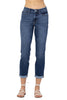 Judy Blue Womens Mid Rise Boyfriend Cuffed Jeans