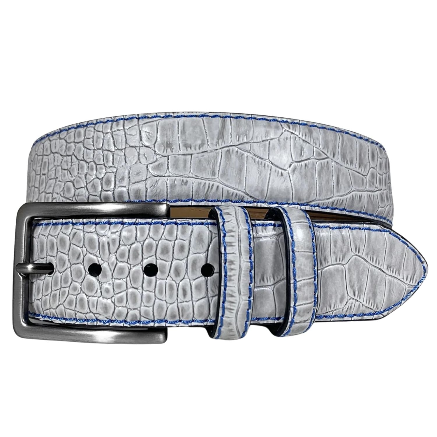 Mad Golfer Mens Croc Print Skins Leather Belt