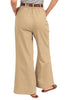 HYFVE Womens Mid Rise Twill Wide Leg Pants