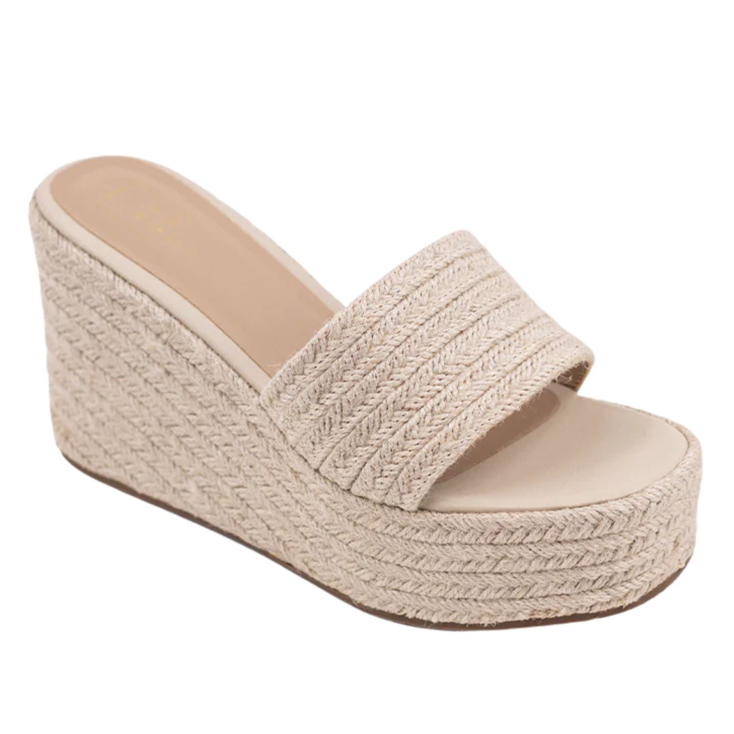 Shu Shop Womens Luna Slip On Wedge Sandals, Natural Woven
