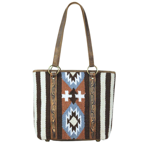 Ariat Womens Woven Southwestern Saddle Blanket Tote Bag