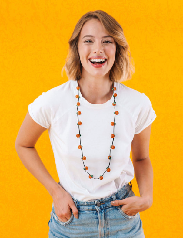 Spooky Lights 20 Lights Pumpkin Necklace with Batteries