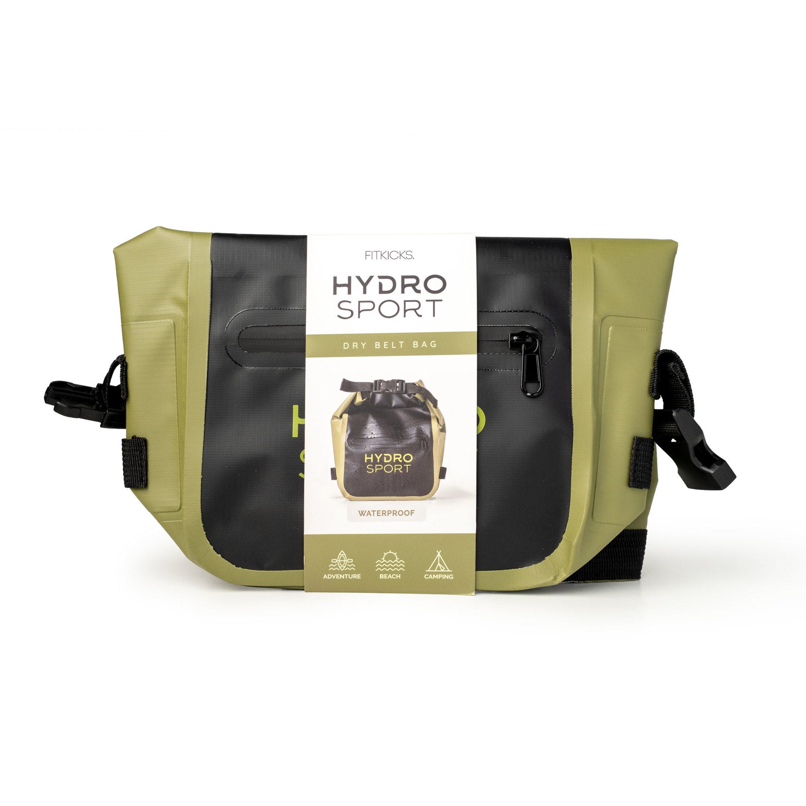 FITKICKS HydroSport Waterproof Roll-Top 3L Dry Belt Bag