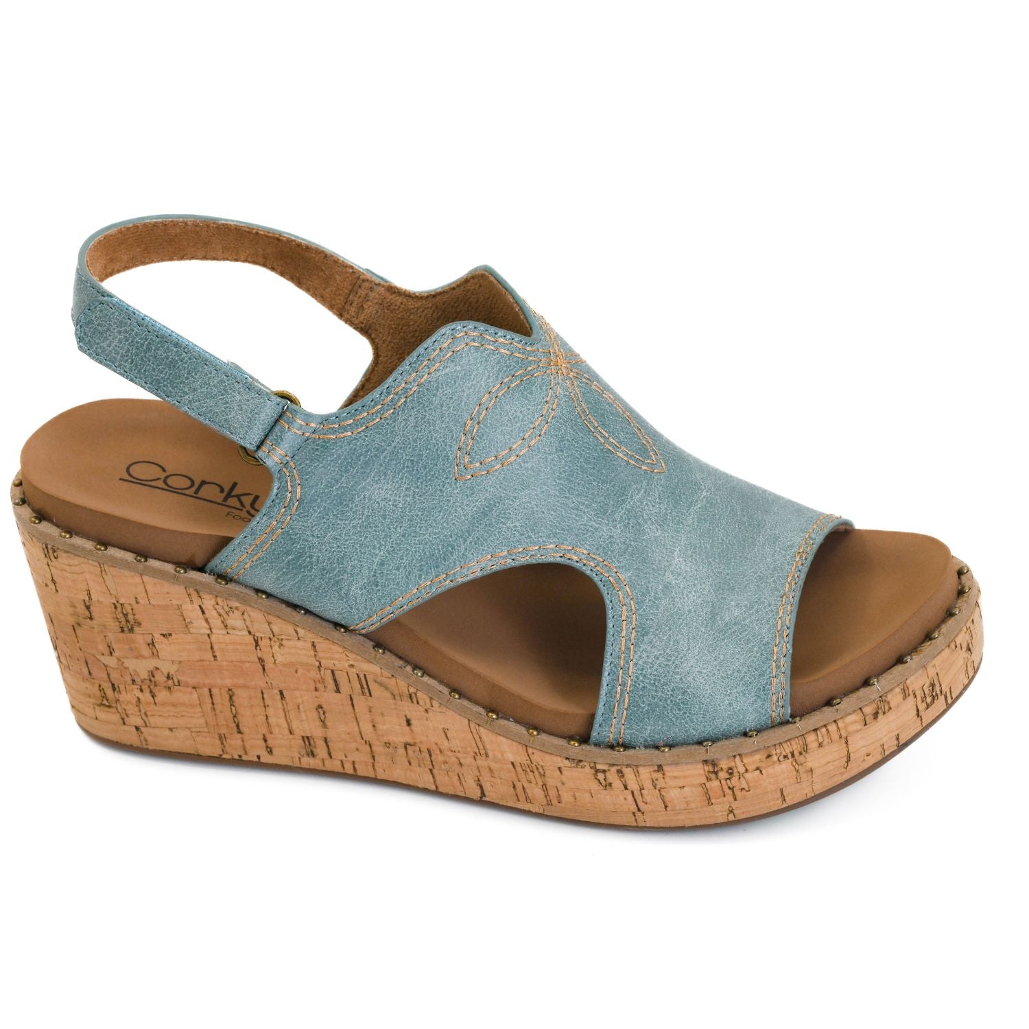 Corkys Womens Darlin Wedge Sandals, Turquoise