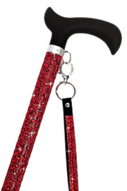 Jacqueline Kent Adjustable Crystal Rhinestone Fashion Walking Cane (Light Red)