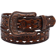 Ariat Womens Triangle Cutout Copper Buckle Tooled Leather Belt