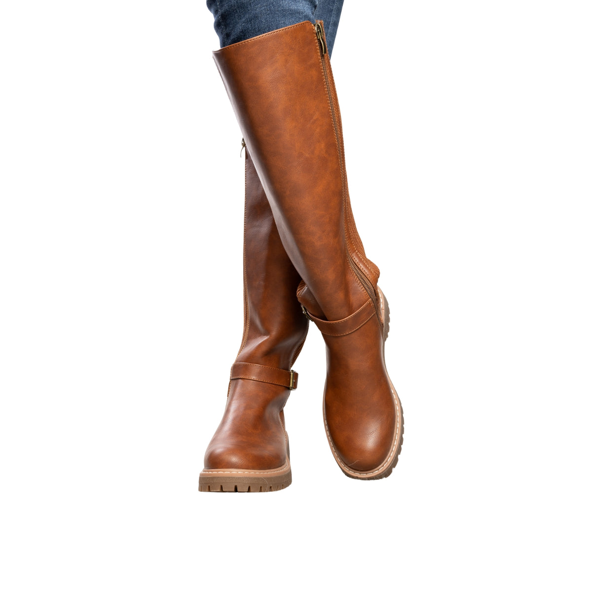 Corkys Let's Grab Coffee Women's Knee High Buckle Boots, Cognac