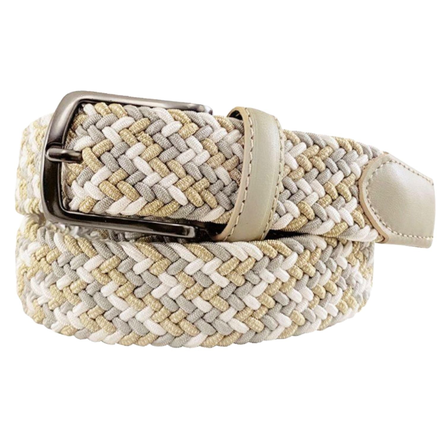 Greg Norman Mens Braided Multi Colored Stretch Golf Belt
