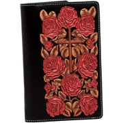Nocona Embossed Floral Rose Cross Cowboy Travel Bible