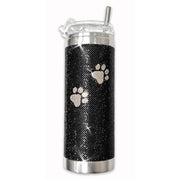 Jacqueline Kent Diamonds in the Ruff 20 oz Crystal Drink Tumbler, Black with Paws