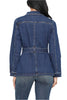 Judy Blue Womens Mid Length Utility Side Slit Denim Jacket