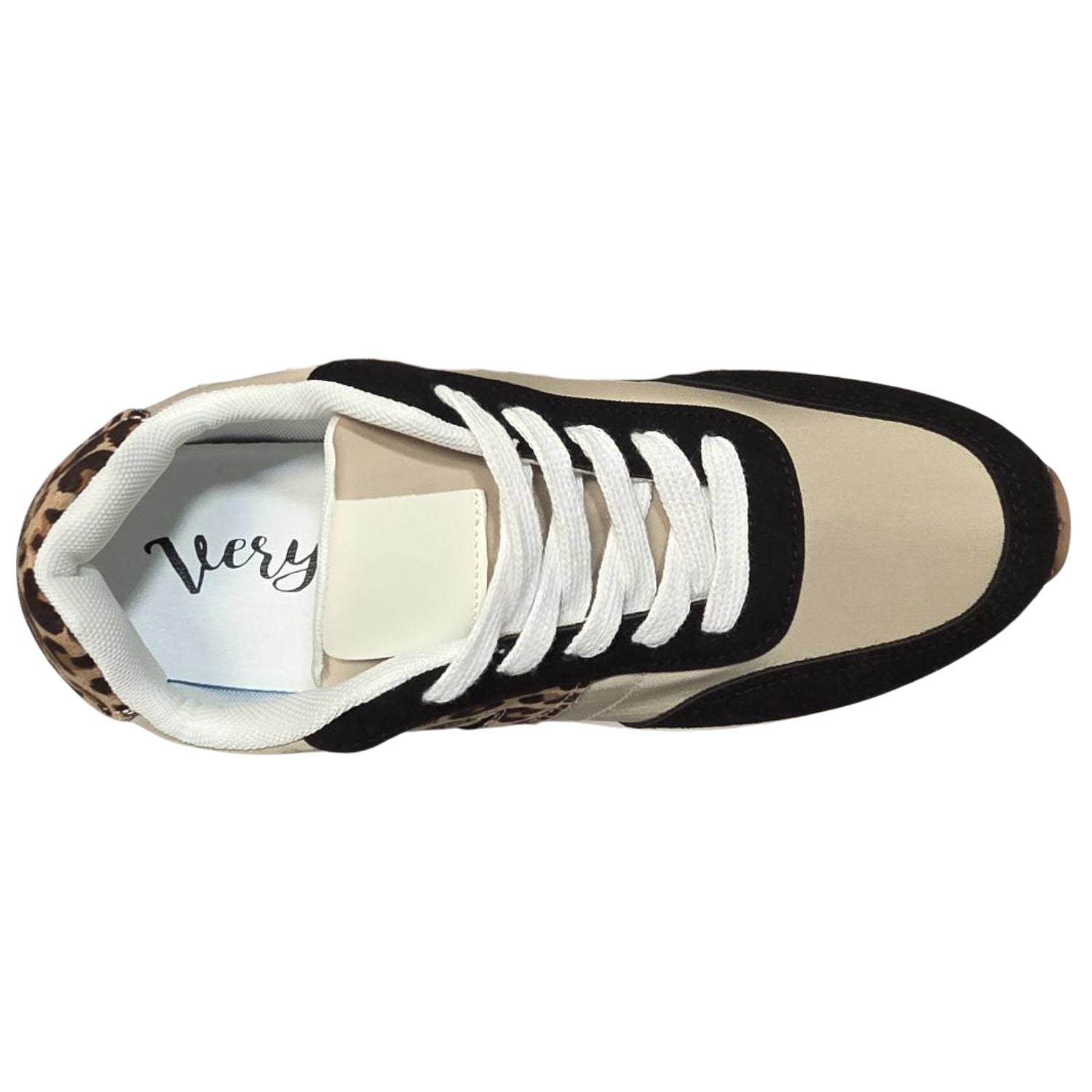 Very G Womens Joel Lace Up Fashion Sneaker, Black Leopard