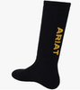 ARIAT Men's Cotton 3-Pair Pack Arch Support Reinforced Mid-Calf Socks, Black