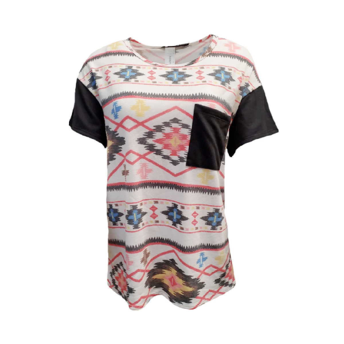 HoneyMe Womens Aztec Print Short Sleeve Tunic Top