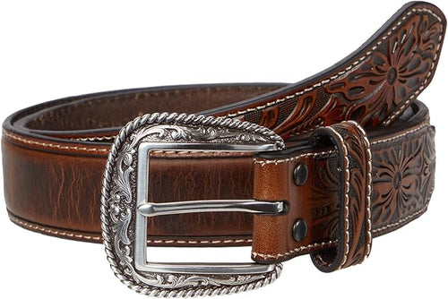 Ariat Mens Embossed Tabs Marbled Distressed Leather Belt