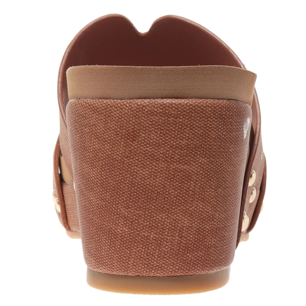 Pierre Dumas Womens Vivian-1 Wedge Heel Studded Sandals- New Tan
