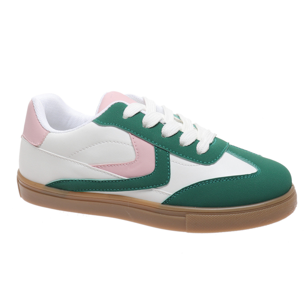 Outwoods Kids Fast-56 Lace Up Fashion Sneakers, Emerald Green Combo