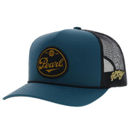 Hooey Mens Pearl Adjustable Snapback Mesh Back Trucker Hat, Blue/Black