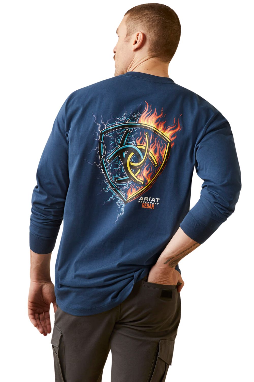 Ariat Mens Rebar Cotton Strong Shock Fire Long Sleeve T-Shirt