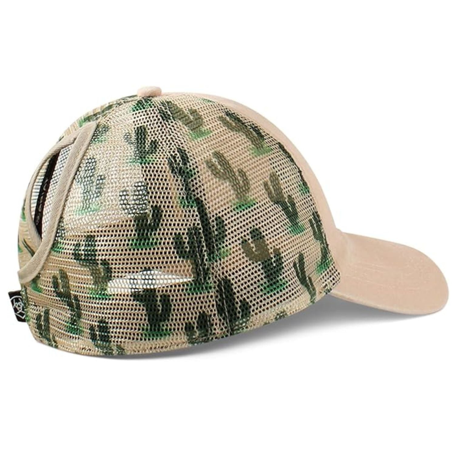 Ariat Womens Cactus Print Mesh Back Ponyflo Adjustable Cap Hat, Pink