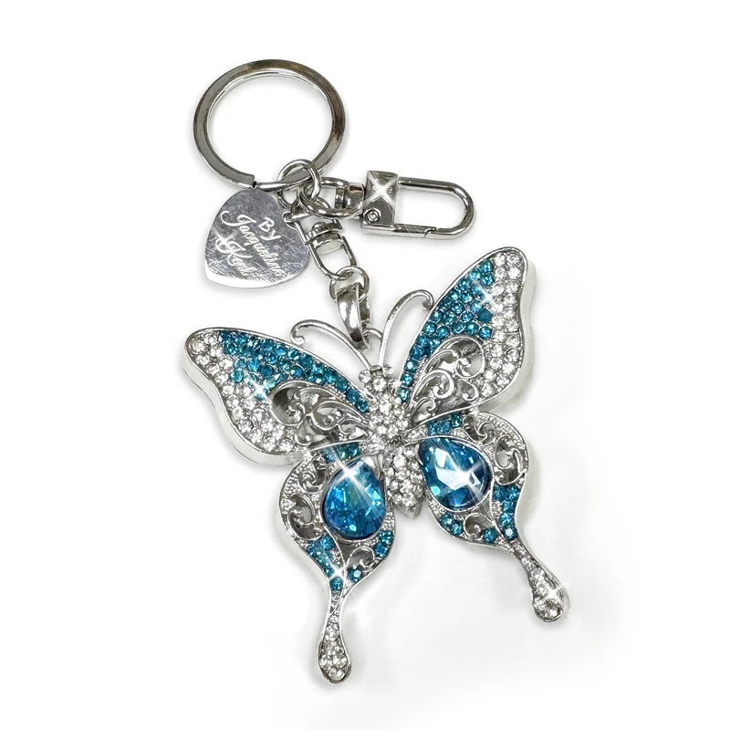 Jacqueline Kent Crystal Butterfly Purse Charm Keychain