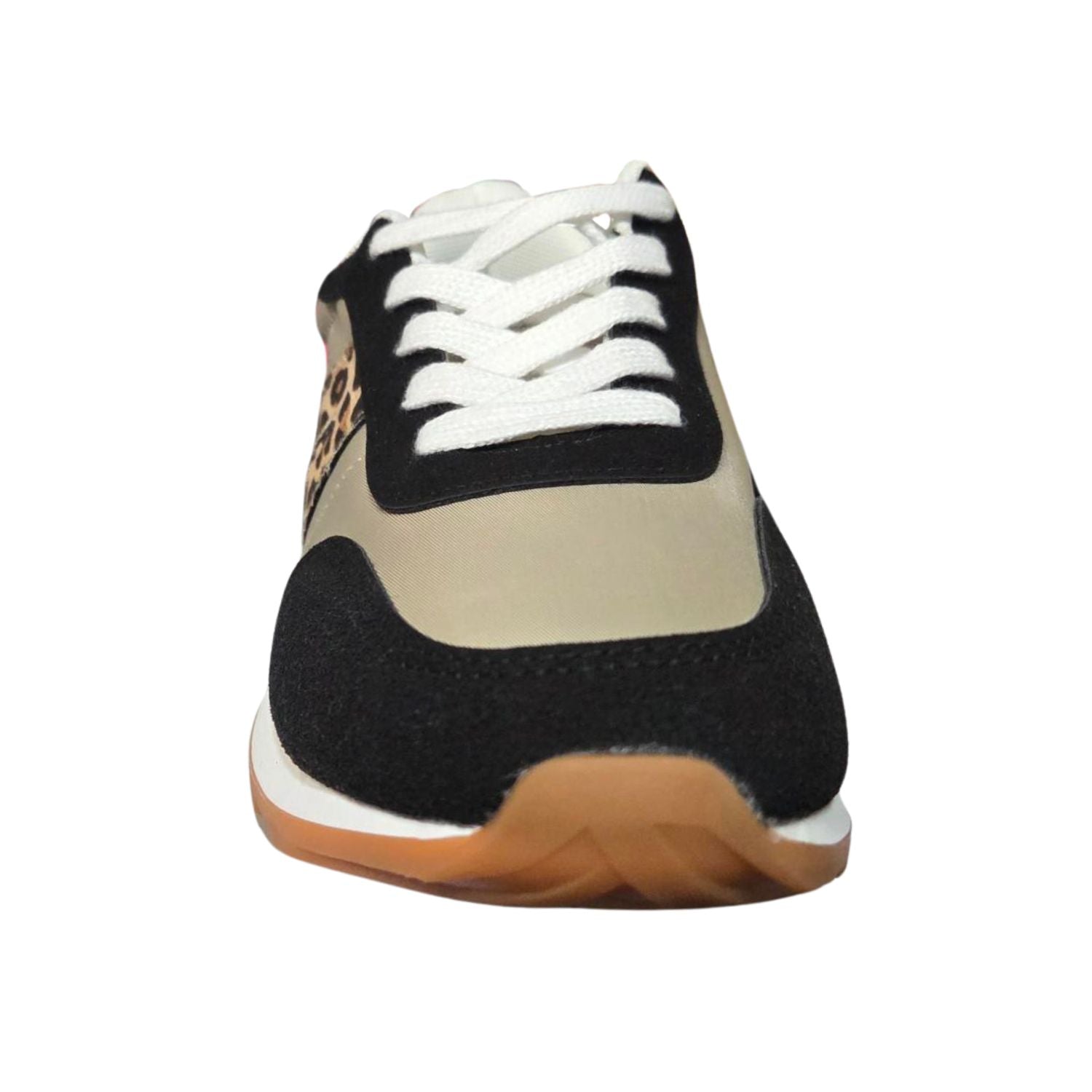 Very G Womens Joel Lace Up Fashion Sneaker, Black Leopard