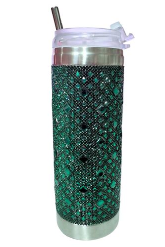 Jacqueline Kent Rhinestone 20oz Bling Tumbler with Clear Lid, Straw and Gift Bag